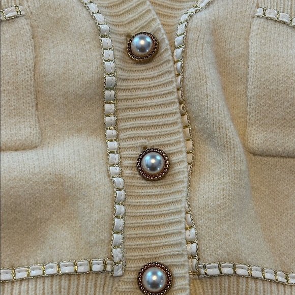Cream Cardigan with Pearl Buttons - Picture 14 of 15
